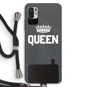 CaseCompany Queen zwart: Xiaomi Redmi Note 10 5G Transparant Hoesje met koord