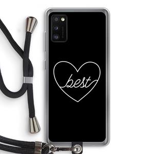 CaseCompany Best heart black: Samsung Galaxy A41 Transparant Hoesje met koord