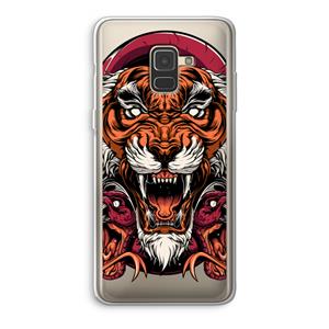 CaseCompany Tiger and Rattlesnakes: Samsung Galaxy A8 (2018) Transparant Hoesje