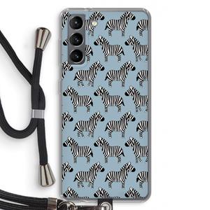 CaseCompany Zebra: Samsung Galaxy S21 Transparant Hoesje met koord