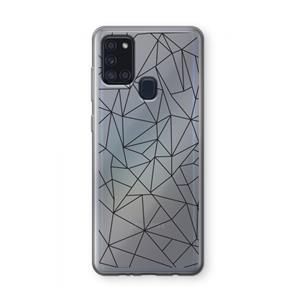 CaseCompany Geometrische lijnen zwart: Samsung Galaxy A21s Transparant Hoesje