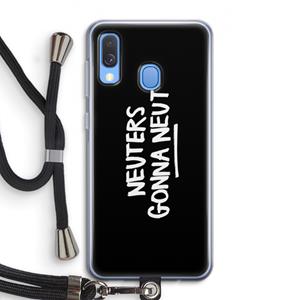 CaseCompany Neuters (zwart): Samsung Galaxy A40 Transparant Hoesje met koord