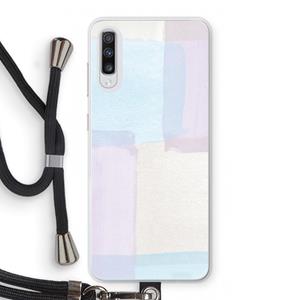 CaseCompany Square pastel: Samsung Galaxy A70 Transparant Hoesje met koord