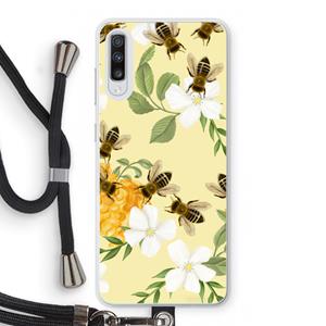 CaseCompany No flowers without bees: Samsung Galaxy A70 Transparant Hoesje met koord
