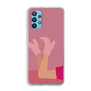 CaseCompany Pink boots: Samsung Galaxy A32 4G Transparant Hoesje