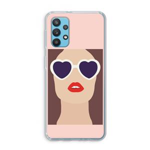 CaseCompany Red lips: Samsung Galaxy A32 4G Transparant Hoesje