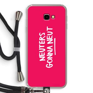 CaseCompany Neuters (roze): Samsung Galaxy J4 Plus Transparant Hoesje met koord