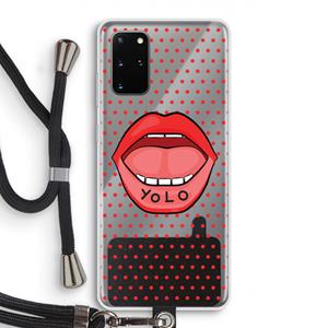 CaseCompany Yolo Denise: Samsung Galaxy S20 Plus Transparant Hoesje met koord