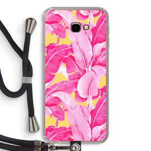 CaseCompany Pink Banana: Samsung Galaxy J4 Plus Transparant Hoesje met koord