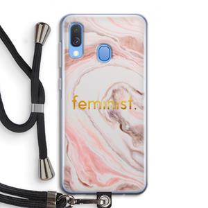 CaseCompany Feminist: Samsung Galaxy A40 Transparant Hoesje met koord