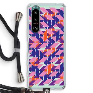 CaseCompany Skew Blush 3: Sony Xperia 5 III Transparant Hoesje met koord