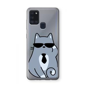 CaseCompany Cool cat: Samsung Galaxy A21s Transparant Hoesje