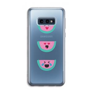 CaseCompany Smiley watermeloen: Samsung Galaxy S10e Transparant Hoesje