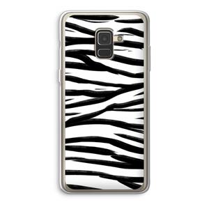 CaseCompany Zebra pattern: Samsung Galaxy A8 (2018) Transparant Hoesje