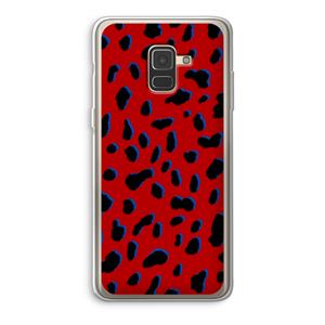 CaseCompany Red Leopard: Samsung Galaxy A8 (2018) Transparant Hoesje