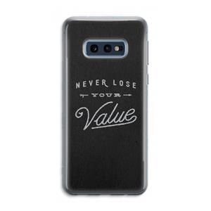 CaseCompany Never lose your value: Samsung Galaxy S10e Transparant Hoesje