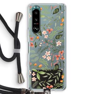 CaseCompany Sweet little flowers: Sony Xperia 5 III Transparant Hoesje met koord