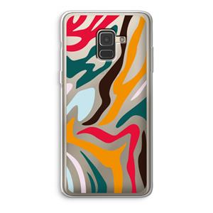 CaseCompany Colored Zebra: Samsung Galaxy A8 (2018) Transparant Hoesje