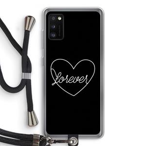 CaseCompany Forever heart black: Samsung Galaxy A41 Transparant Hoesje met koord