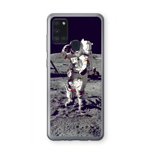 CaseCompany Spaceman: Samsung Galaxy A21s Transparant Hoesje