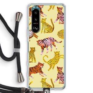 CaseCompany Cute Tigers and Leopards: Sony Xperia 5 III Transparant Hoesje met koord