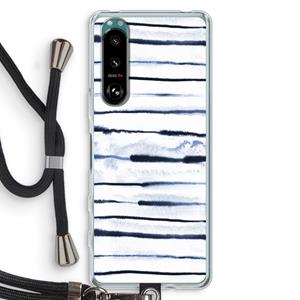 CaseCompany Ink Stripes: Sony Xperia 5 III Transparant Hoesje met koord