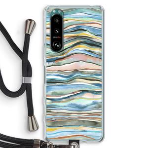 CaseCompany Watercolor Agate: Sony Xperia 5 III Transparant Hoesje met koord