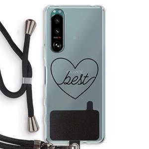 CaseCompany Best heart black: Sony Xperia 5 III Transparant Hoesje met koord