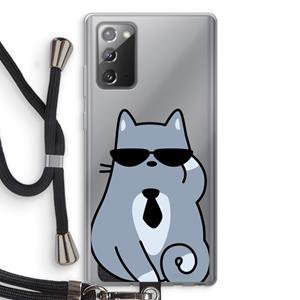 CaseCompany Cool cat: Samsung Galaxy Note 20 / Note 20 5G Transparant Hoesje met koord