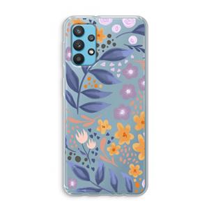 CaseCompany Flowers with blue leaves: Samsung Galaxy A32 4G Transparant Hoesje