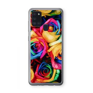 CaseCompany Neon bloemen: Samsung Galaxy A21s Transparant Hoesje