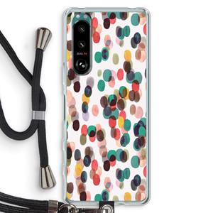 CaseCompany Tropical Dots: Sony Xperia 5 III Transparant Hoesje met koord