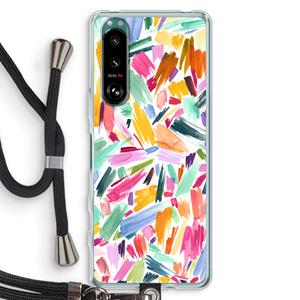 CaseCompany Watercolor Brushstrokes: Sony Xperia 5 III Transparant Hoesje met koord