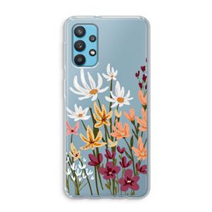 CaseCompany Painted wildflowers: Samsung Galaxy A32 4G Transparant Hoesje