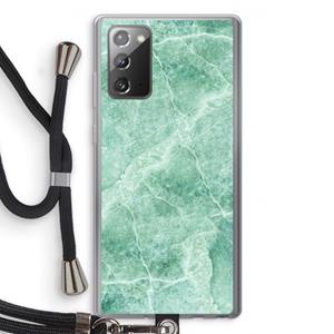 CaseCompany Groen marmer: Samsung Galaxy Note 20 / Note 20 5G Transparant Hoesje met koord