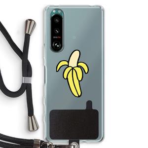 CaseCompany Banana: Sony Xperia 5 III Transparant Hoesje met koord