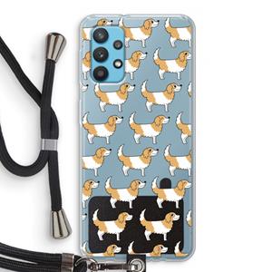 CaseCompany Doggy: Samsung Galaxy A32 4G Transparant Hoesje met koord
