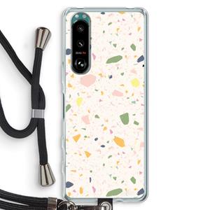 CaseCompany Terrazzo N°21: Sony Xperia 5 III Transparant Hoesje met koord