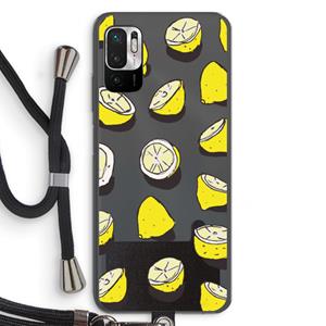 CaseCompany When Life Gives You Lemons...: Xiaomi Redmi Note 10 5G Transparant Hoesje met koord