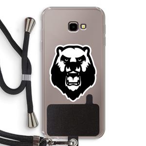 CaseCompany Angry Bear (white): Samsung Galaxy J4 Plus Transparant Hoesje met koord