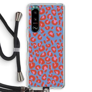 CaseCompany Leopard blue: Sony Xperia 5 III Transparant Hoesje met koord