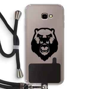 CaseCompany Angry Bear (black): Samsung Galaxy J4 Plus Transparant Hoesje met koord