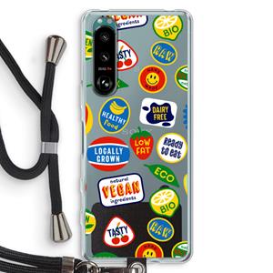 CaseCompany Fruitsticker: Sony Xperia 5 III Transparant Hoesje met koord