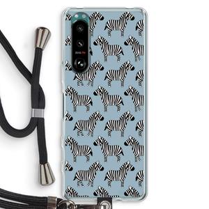 CaseCompany Zebra: Sony Xperia 5 III Transparant Hoesje met koord