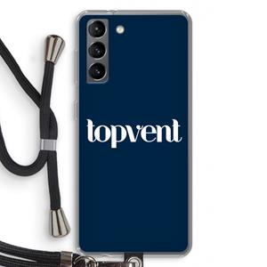 CaseCompany Topvent Navy: Samsung Galaxy S21 Transparant Hoesje met koord