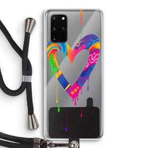 CaseCompany Melts My Heart: Samsung Galaxy S20 Plus Transparant Hoesje met koord