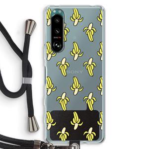 CaseCompany Bananas: Sony Xperia 5 III Transparant Hoesje met koord