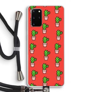 CaseCompany Mini cactus: Samsung Galaxy S20 Plus Transparant Hoesje met koord