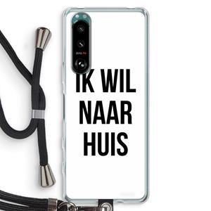 CaseCompany Ik wil naar huis: Sony Xperia 5 III Transparant Hoesje met koord