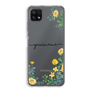 CaseCompany Gele bloemen: Samsung Galaxy A22 5G Transparant Hoesje